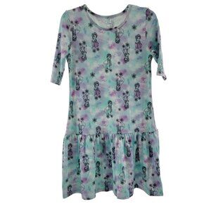 Disney Frozen Elsa Print Blue Jersey Knit Comfort Dresses - Size Small 6/6X NWOT